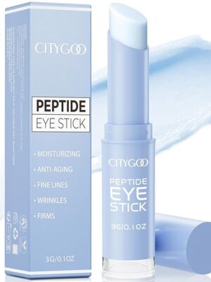 CITYGOO Peptide Under Eye Cream: Moisturizing Eye Stick Reduce Wrinkles Fine Lines for Women & Men