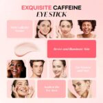 CITYGOO Caffeine Eye Cream Stick: Anti-Aging Firming & Dark Circles Moisturizing Balm for Puffiness & Eye Bags - Travel-friendly for Women (Caffeine Pink 3g)