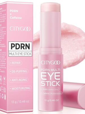 CITYGOO PDRN Volume Multi Balm: Caffeine & Volufiline Powered Stick for Dark Circles & Puffiness - Plumping & Firming - Collagen Anti-Wrinkle & Hydrating Care for Under-Eyes Face & Neck 13g
