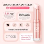 CITYGOO Caffeine Eye Cream Stick: Anti-Aging Firming & Dark Circles Moisturizing Balm for Puffiness & Eye Bags - Travel-friendly for Women (Caffeine Pink 3g)