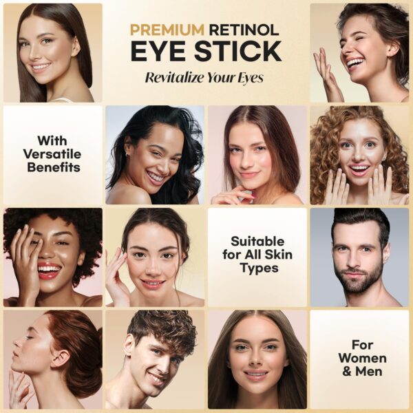 CITYGOO Retinol Eye Stick With Collagen, Hyaluronic Acid For Dark Circle, Under Eye Cream Anti Aging, For Puffiness and Bags Reduces Fine Lines (Retinol Premium Gold Edition 3g)